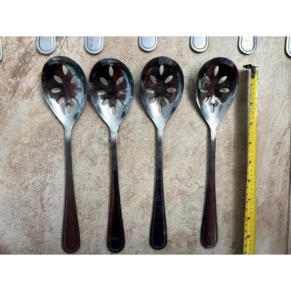 19pc Stainless Steel Serving Utensil Set Slotted Spoons Forks Ladle Cake Server